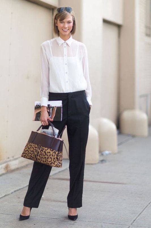 black and white color combination 16 1 87+ Elegant Office Outfit Ideas for Business Ladies - 135
