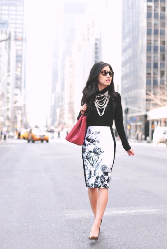 87+ Elegant Office Outfit Ideas for Business Ladies 143 black and white color combination 24 1 87+ Elegant Office Outfit Ideas for Business Ladies - 143