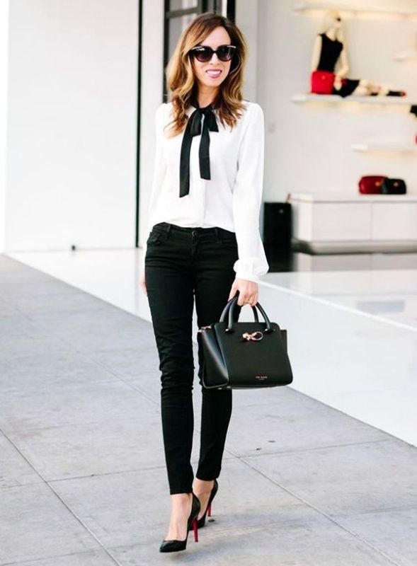 87+ Elegant Office Outfit Ideas for Business Ladies 147 black and white color combination 28 1 87+ Elegant Office Outfit Ideas for Business Ladies - 147