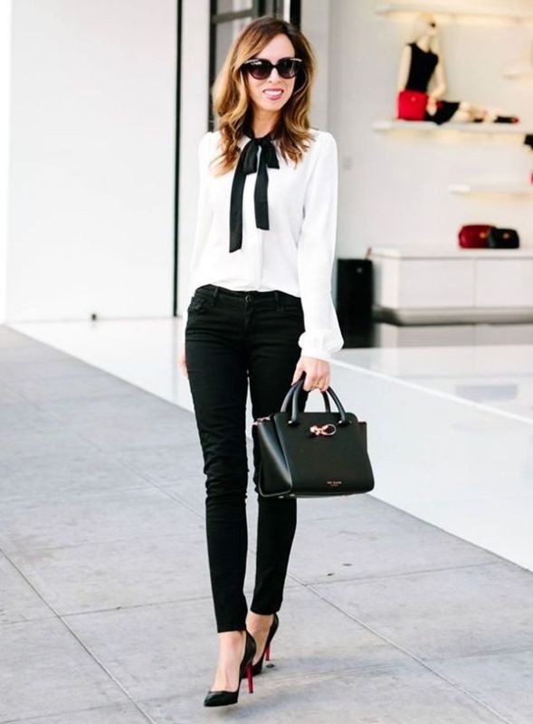 black-and-white-color-combination-28-1 87+ Elegant Office Outfit Ideas for Business Ladies in 2021
