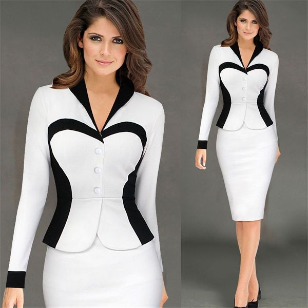 87+ Elegant Office Outfit Ideas for Business Ladies 148 black and white color combination 29 1 87+ Elegant Office Outfit Ideas for Business Ladies - 148