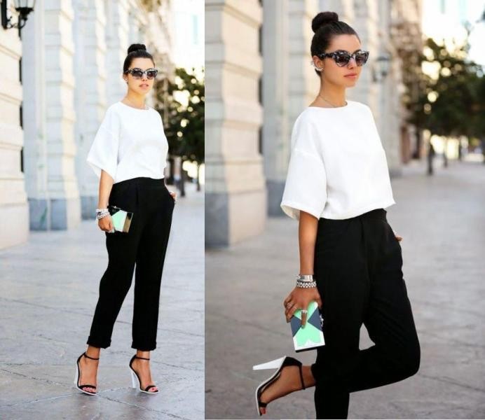 black-and-white-color-combination-32-1 87+ Elegant Office Outfit Ideas for Business Ladies in 2021