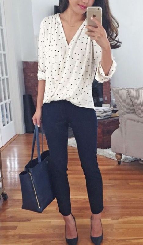 87+ Elegant Office Outfit Ideas for Business Ladies 126 black and white color combination 7 1 87+ Elegant Office Outfit Ideas for Business Ladies - 126
