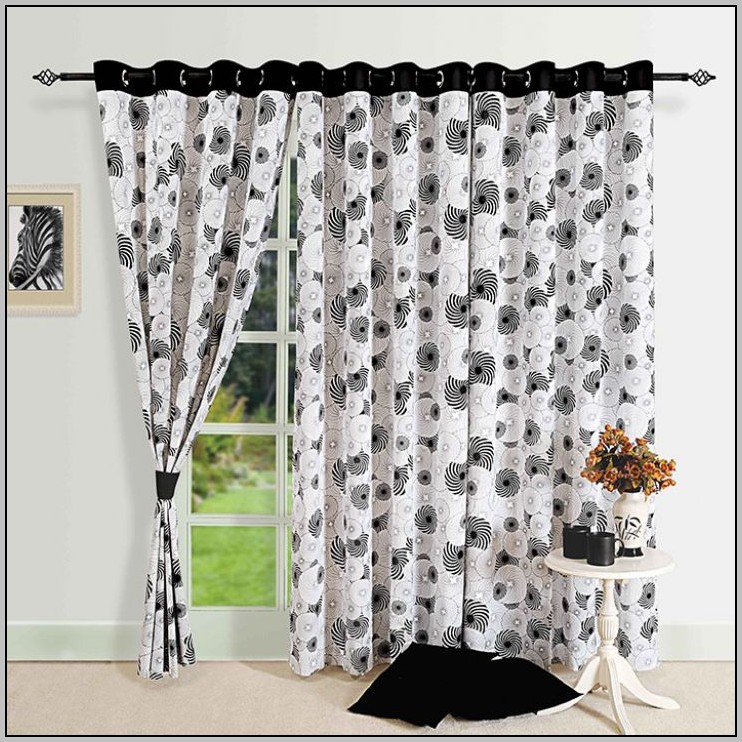 black and white floral eyelet curtains 20+ Hottest Curtain Design Ideas - 33