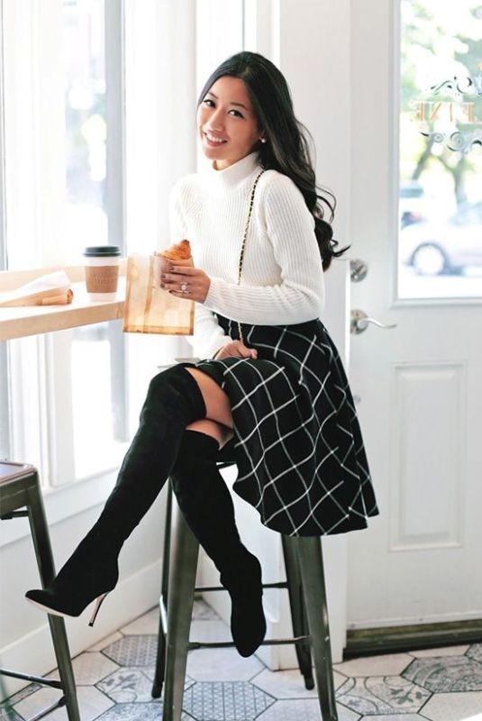boots-and-tights-5-2 83+ Fall & Winter Office Outfit Ideas for Business Ladies in 2022