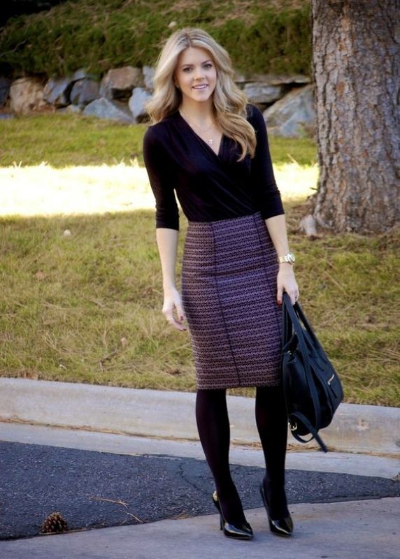 boots and tights 8 2 83+ Fall & Winter Office Outfit Ideas for Business Ladies - 104