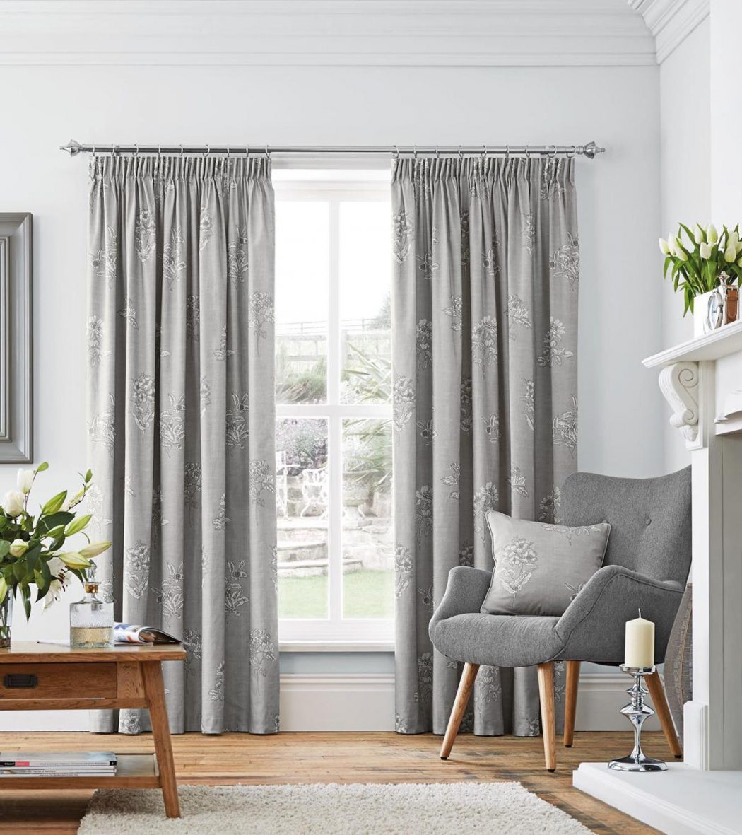 flora dove grey 20+ Hottest Curtain Design Ideas - 95