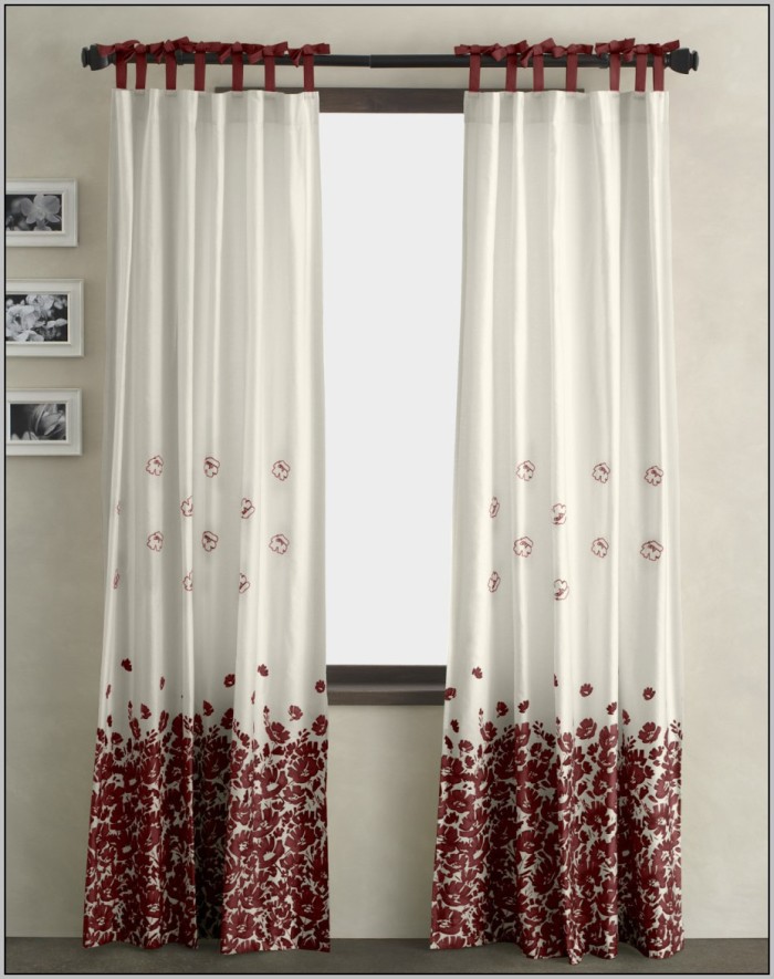 grey white and red curtains 20+ Hottest Curtain Design Ideas - 125