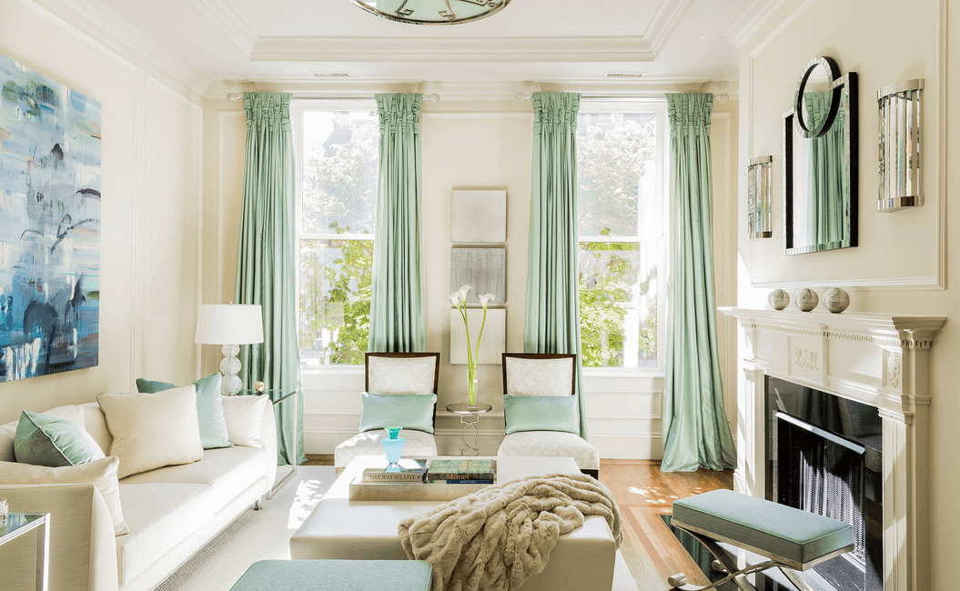 long mint curtains 20+ Hottest Curtain Design Ideas - 86