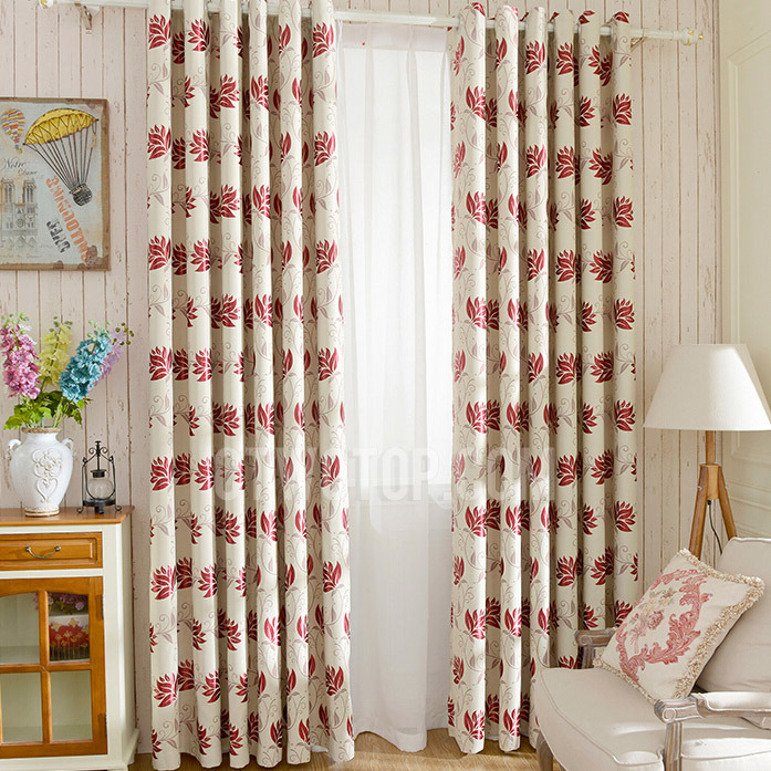 pattern curtains geometric pattern curtains Thick Polyester Leaf Pattern Wine Color Blackout Thermal Curtains simple 20+ Hottest Curtain Design Ideas - 7