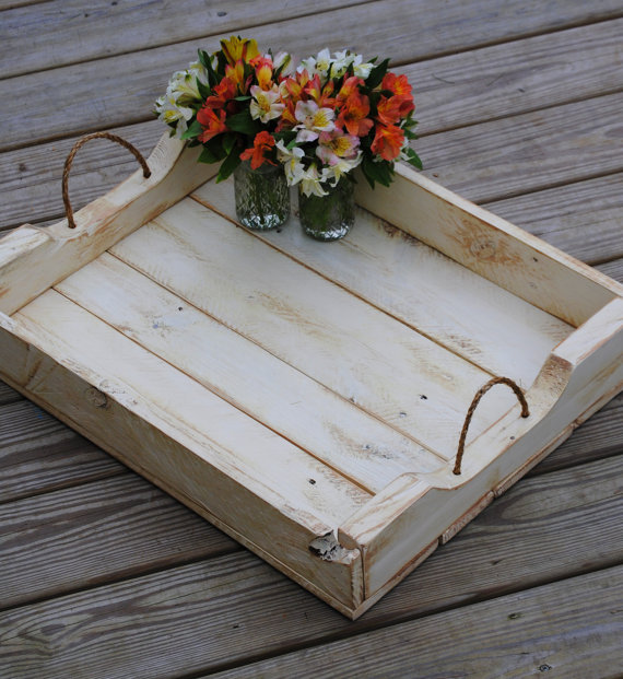 rustic rope serving tray 11 Charming Rustic Home Decors & Living Sets Trends - 10