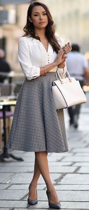 skirts-for-work-6-1 87+ Elegant Office Outfit Ideas for Business Ladies in 2021