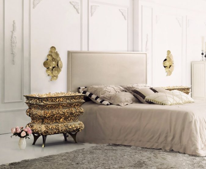 Boca Do Lobo Crochet Nightstand golden nightstand bedroom Trending: 20+ Bedroom Designs to Watch for - 19