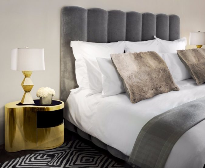 Boca Do Lobo Wave Golden Nightstand contemporary nightstand bedroom Trending: 20+ Bedroom Designs to Watch for - 18