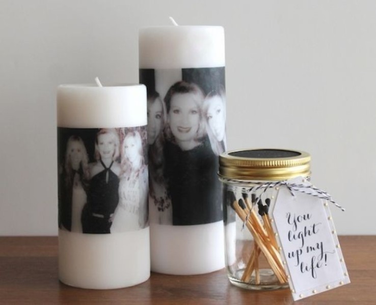 DIY-Mothers-Day-Photo-Candles 35 Unexpected & Creative Handmade Mother's Day Gift Ideas