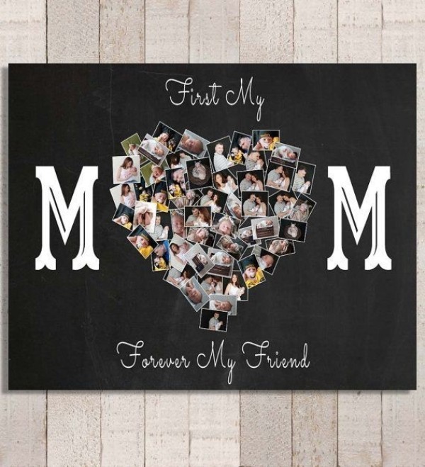 35 Unexpected & Creative Handmade Mother's Day Gift Ideas 14 Stunning heart using photos 35 Unexpected & Creative Handmade Mother's Day Gift Ideas - 14