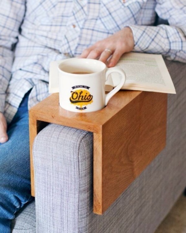 35 Unexpected & Creative Handmade Mother's Day Gift Ideas 12 Wooden Sofa Sleeve with Cup Holder 35 Unexpected & Creative Handmade Mother's Day Gift Ideas - 12