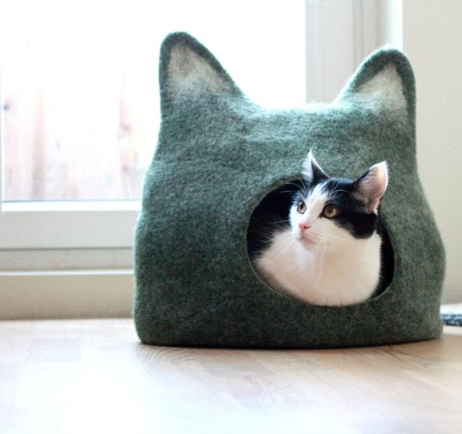 cat-cave-with-cat-ears-675x634 15+ Cat Furniture Pieces for Cat Lovers in 2022