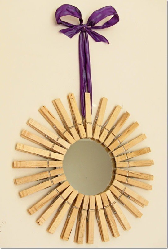 35 Unexpected & Creative Handmade Mother's Day Gift Ideas 3 clothespin star burst mirror 35 Unexpected & Creative Handmade Mother's Day Gift Ideas - 3