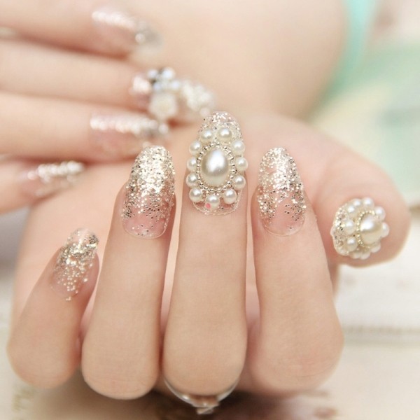 embellished-nails-10 16+ Lovely Nail Polish Trends for Spring & Summer 2022
