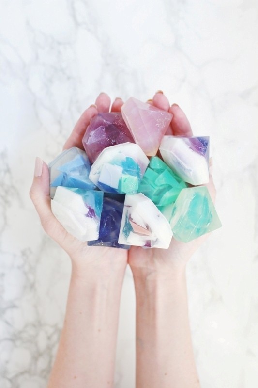 gemstone soap 35 Unexpected & Creative Handmade Mother's Day Gift Ideas - 4