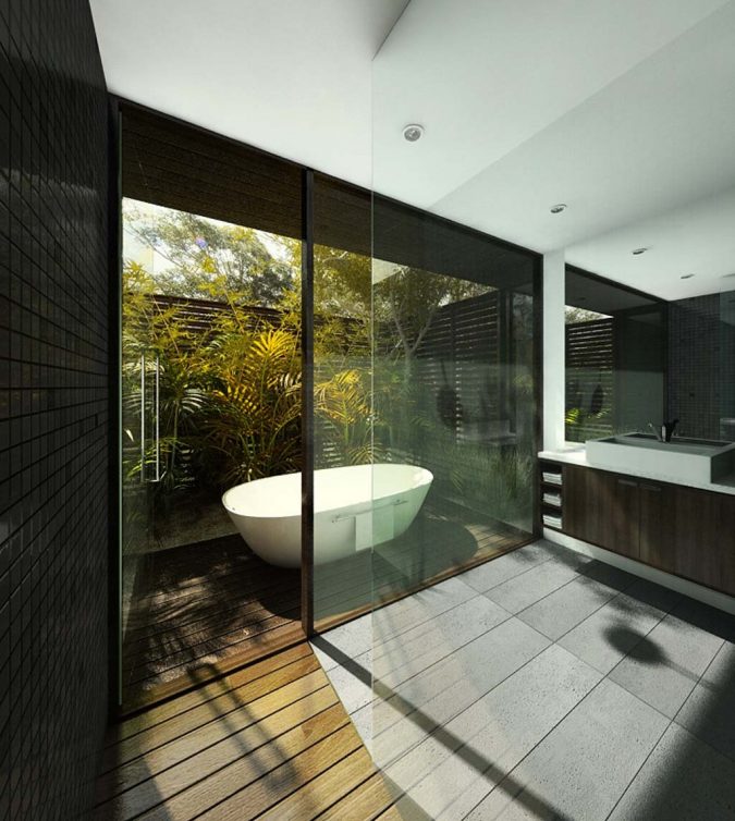 15+ Latest Interior Design Ideas for Your Home 28 glass bathroom fused with nature 15+ Latest Interior Design Ideas for Your Home - 28