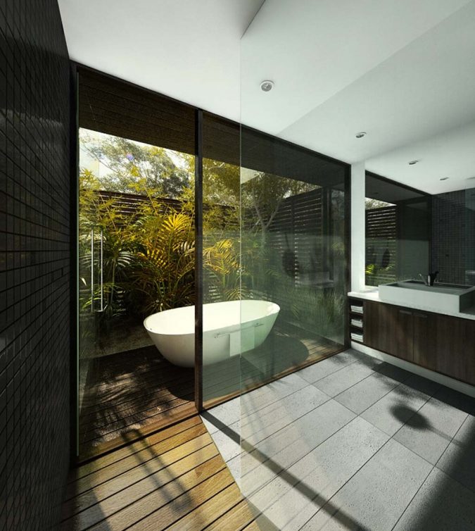glass bathroom fused with nature 15+ Latest Interior Design Ideas for Your Home - 28