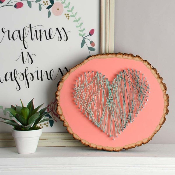 heart-string-art. 35 Unexpected & Creative Handmade Mother's Day Gift Ideas