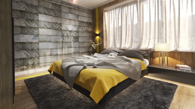 interior design messy design geometric concrete bedroom wall panels Trending: 20+ Bedroom Designs to Watch for - 16