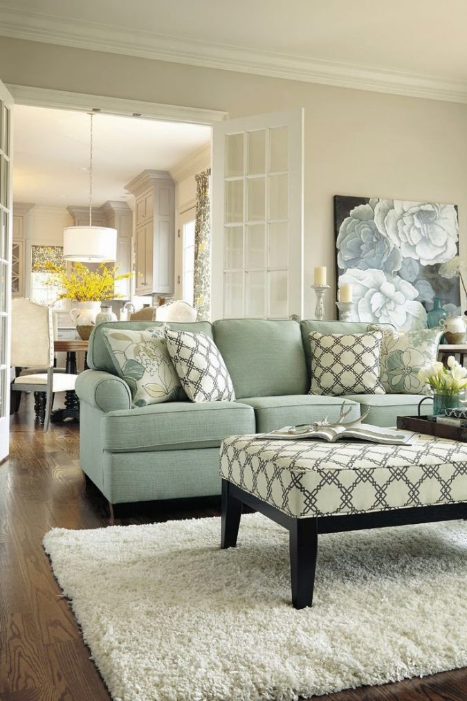 interior-design-small-living-room-light-colors-675x1013 15 Interior Design Tips & Ideas for Narrow Small Spaces