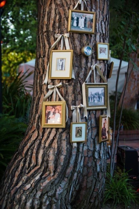 photo display wedding decor ideas 3 88+ Unique Ideas for Decorating Your Outdoor Wedding - 50