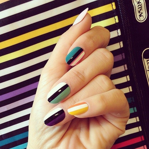 16+ Lovely Nail Polish Trends for Spring & Summer 104 striped nails 8 16+ Lovely Nail Polish Trends for Spring & Summer - 104