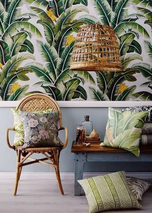 tropical printed wallpaper 2 15+ Latest Interior Design Ideas for Your Home - 4