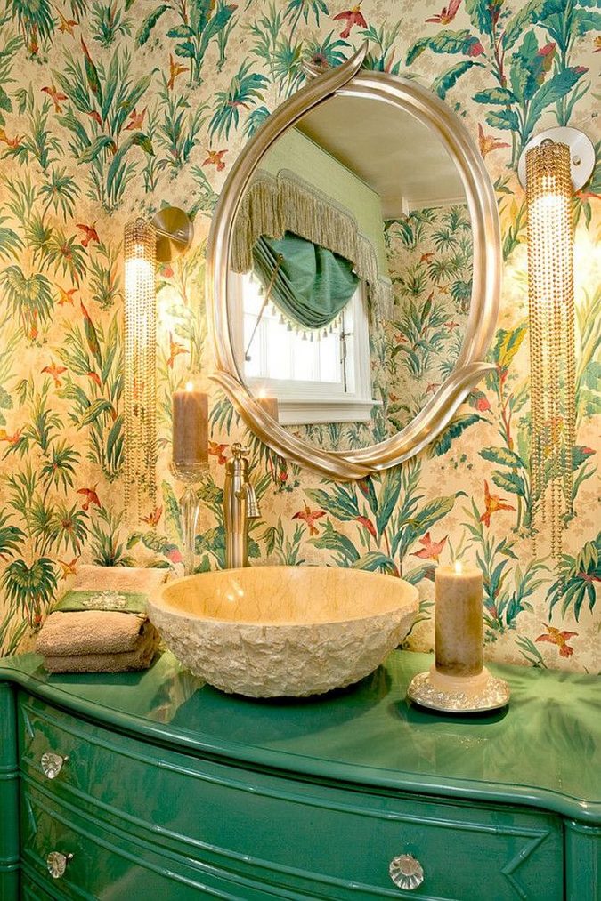 15+ Latest Interior Design Ideas for Your Home 6 tropical printed wallpaper 3 15+ Latest Interior Design Ideas for Your Home - 6