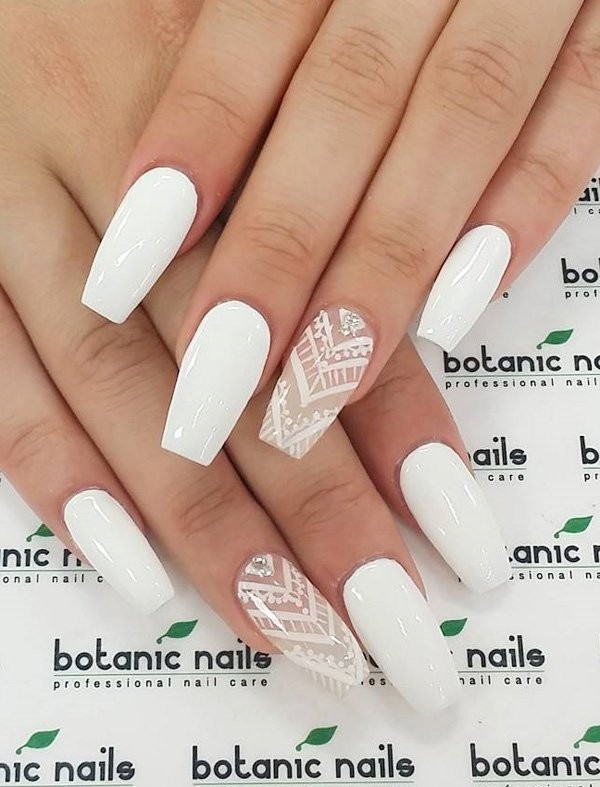 white-nails-1 16+ Lovely Nail Polish Trends for Spring & Summer 2022