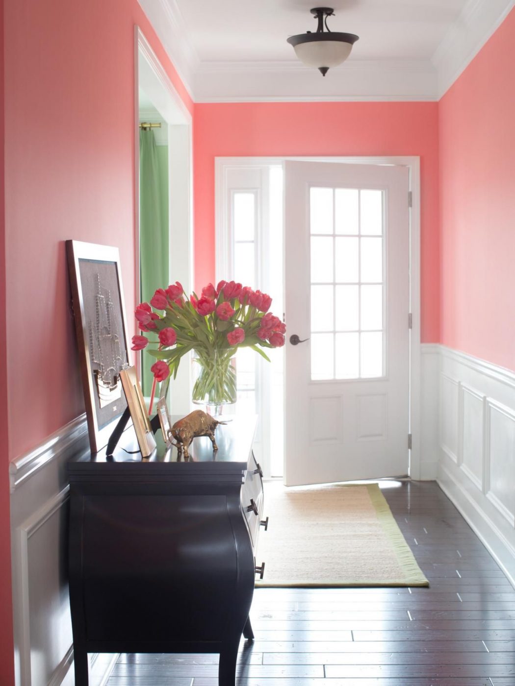 10 Ways to Add Glam to Your Hollywood Home 17 Hallway pink shade paint 10 Ways to Add Glam to Your Hollywood Home - 17