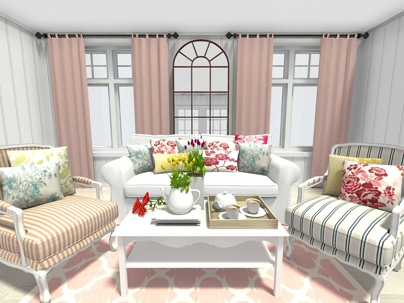 RoomSketcher Spring Decorating Ideas Living Room Floral Trellis Pattern Home Decor 10 Ways to Add Glam to Your Hollywood Home - 11
