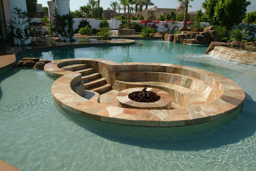 Swimming-Pool-Fire-Pit 8 Delightful and Affordable Fire pit Decoration Designs in 2022