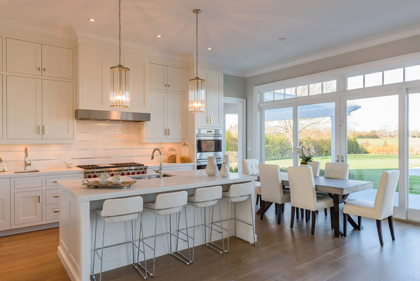 6 Affordable Organizing and Decoration Ideas for your Kitchen 21 compact white kitchen with island and wolf gas range 6 Affordable Organizing and Decoration Ideas for your Kitchen - 21