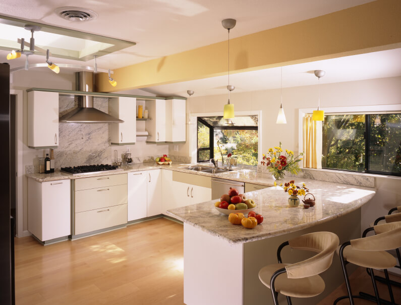 2 white kitchen light and honey woo Great Ways to Make Your Dream Green Kitchen - 13
