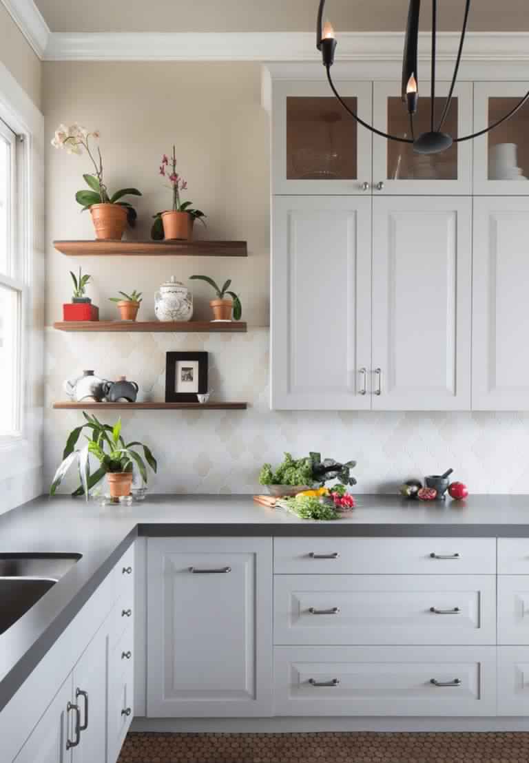 Great Ways to Make Your Dream Green Kitchen 22 add plants in the kitchen Great Ways to Make Your Dream Green Kitchen - 20