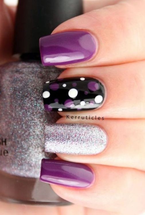 glitter nail art ideas 34 89+ Glitter Nail Art Designs for Shiny & Sparkly Nails - 36