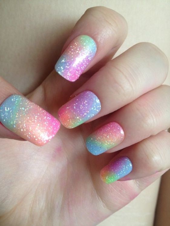 glitter-nail-art-ideas-46 89+ Glitter Nail Art Designs for Shiny & Sparkly Nails
