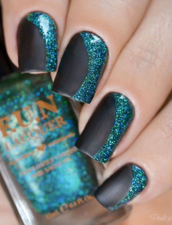 glitter nail art ideas 72 89+ Glitter Nail Art Designs for Shiny & Sparkly Nails - 74