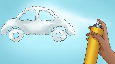 5 Common Car Smells.. and How to Remove Them? 55 1 How to Find a Bad Odor in Your Car picture of a person spraying deodorizer into the air in the shape of a car 5 Common Car Smells.. and How to Remove Them? - 55