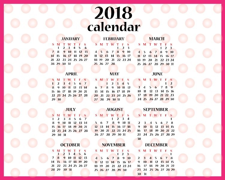 2018-printable-calendars-109 87+ Fascinating Printable Calendar Templates