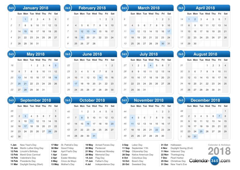 2018 printable calendars 119 87+ Fascinating Printable Calendar Templates - 120