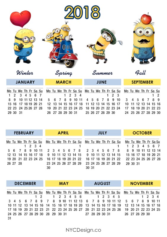 87+ Fascinating Printable Calendar Templates 30 2018 printable calendars 29 87+ Fascinating Printable Calendar Templates - 30