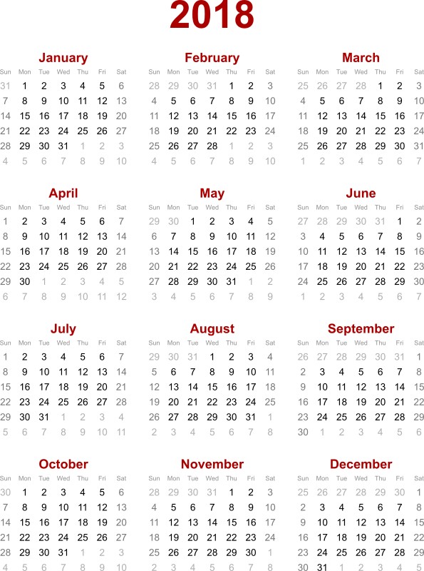 2018 printable calendars 35 87+ Fascinating Printable Calendar Templates - 36