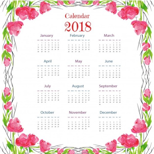 2018-printable-calendars-50 87+ Fascinating Printable Calendar Templates